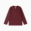 Camiseta Unisex de Manga Larga de Algodón Puro Pesado Estilo Japonés Corte Holgado Tendencia Primavera y Otoño Marca Juvenil Cuello Redondo Camiseta Básica Corte Recto 320g