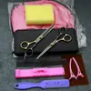 Tijeras de peluquería oro negro tijeras planas tijeras de dientes artefacto para flecos tijeras de peluquería para niños hogar traje para pelo roto