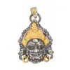 Plata de Ley S925 Estilo Nuevo Personalizado Retro Tendencia China Estilo Étnico Doble Cara Tallado Tridimensional Amarillo Dios de la Riqueza Colgante Collar para Hombres
