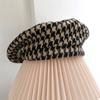 Chapéu Feminino Estilo Coreano Tendência Estilo Japonês Outono e Inverno Famoso na Internet Versátil Boina Pied-de-poule Chapéu de Pintor Beilei Retrô Britânico