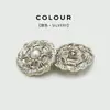 Botones Metálicos con Diseño de Flor Calada, Perla y Diamante Calado, Estilo Retro, Botones para Prendas de Abrigo, Botones Gruesos Florales para Traje de Lana