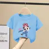 Camiseta de Manga Curta para Meninas Verão 2026 Novo Estilo Top Cartoon para Meninas Mais Velhas Camiseta Casual de Meia Manga de Verão para Crianças