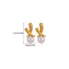 Pendientes de Acero Inoxidable de Perlas Lindas Más Vendidos, Pendientes Espirales con Forma de Corazón, Pendientes Franceses Retro Ovalados de Acero de Titanio, Hipoalergénicos
