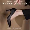 Zapatos de tacón alto para azafatas, ropa formal, zapatos de trabajo profesionales, zapatos de entrevista, suela suave, para pies cansados, zapatos negros de cuero con tacón pequeño para mujer