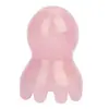 Pulpo de Cuarzo Rosa Masajeador del Cuero Cabelludo Peine para el Cuidado del Cabello Terapia de Meridianos Masaje de Puntos de Acupuntura Peine de Jade