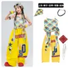 Ropa de Jazz para Niñas Verano Crop Top Cuadros para Niñas Conjunto de Ropa de Baile Ropa de Calle Jazz para Niñas Conjunto Moderno