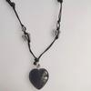 Ins estilo coreano diseño nicho collar de amor con cuentas mariposa oscura estilo dulce y cool lujo ligero cadena de clavícula ajustable