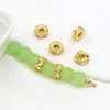 14K Banhado a Ouro Cor de Ouro Real Conservante Flor Coração Círculo de Zircônia Contas Espaçadoras Pulseira Colar DIY Material para Miçangas Acessórios C45