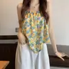 Camisola Floral con Cuello Halter para Mujer, Nuevo Estilo Verano 2026, Diseño Holgado, Top Exterior de Nicho, Moderno