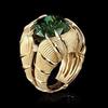 Wecheng Wish Hot Selling Popular Gold Chapeado Avó Verde Zircon Diamond Ring Moda Feminina Anel de noivado de luxo