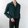 Camisa de Estilo Genial de Gama Alta Sensación de Caída Simple Camisa Atractiva de Plankton para Hombre Primavera y Otoño Gasa Holgada Estilo Coreano Manga Larga Moderna