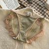 Pantaletas de Encaje Sexy de Verano Francés para Mujer, Calzoncillos para Mujer sin Costuras Transpirables de Tiro Bajo con Entrepierna de Algodón Puro