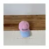 Gorra de Béisbol Color-Blocking de Moda Coreana para Niños y Niñas, Temporada Primavera-Verano, Letras Bordadas, Elegante Gorra con Visera, Venta al por Mayor