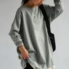 Comércio Exterior Transfronteiriço Japão e Coreia do Sul Outono Algodão Camiseta Feminina Nova Simples Solta Cor Sólida Manga Longa Camisa Base em Longo