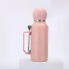 Taza de Termo Creativa con Forma de Huevo de Fútbol Acero Inoxidable 304 con Tapa de Pajilla y Cuchara Bolso Grande para Exteriores Botella de Agua Deportiva