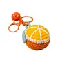 Producto Terminado Creativo: Llavero Colgante de Bolso de Ganchillo Naranja y Caqui de Hilo Tejido a Mano, Adorno Colgante Pequeño Tejido Regalo