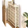 Zapatero de 6 niveles para dormitorio y hogar, zapatero pequeño y estrecho para detrás de la puerta de entrada, modelo nuevo para apartamentos de alquiler de estudiantes, diseño simple