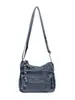 Bolsa de Mezclilla de Gran Capacidad con Bordado de Letras Retro, Bolso de Hombro para Mujer con Múltiples Compartimentos para Almacenamiento, Adecuado para Viajes Diarios y Uso Cruzado