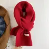 Lenço pequeno estilo ins coreano para meninas, lã tricotada para outono e inverno, aquecedor de pescoço versátil estilo coreano para estudantes, em estoque