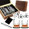 Conjunto de Taças de Vinho de Madeira para Whiskey Amazon 304 Pedras de Gelo para Vinho Conjunto de Vinho de Luxo Taça Dupla Conjunto de Caixa de Madeira