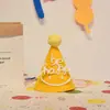 Popular Ins Coreano Sombrero de Cumpleaños con Lazo de Fieltro Creativo DIY Niños Feliz Cumpleaños Sombrero de Nube Margarita con Alas