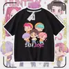 Nueva Camiseta de Manga Corta con Cuello Redondo de Cazadores de Demonios Kpop Casual Holgada Top Infantil de Moda