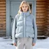 Jaqueta de inverno acolchoada com retalhos de manga tricotada, estilo europeu e americano, para mulheres, comprimento curto, moda inverno 2026, gola alta, enchimento de plumas de pato branco quente, estilo popular
