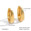 Pendientes de alta gama Eyi jewelry, lujo ligero, tendencia simple, pendientes de oro, para niñas, acero de titanio, forma de U, oro de 18 quilates, venta al por mayor