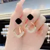 Pendientes Minimalistas de Nicho con Forma Geométrica de Rombo Tachonados con Diamantes, Pendientes de Moda con Diseño de Goteo de Aceite, Pendientes de Alta Gama con Sentido del Diseño