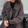 Nuevo Estilo Otoño e Invierno 2026 Estilo Francés Retro Solapa de Pico de Botón Único Abrigo de Lana de Longitud Media para Mujer