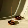 Soporte de Incienso de Madera Maciza de Nogal Negro para Ofrendar Incienso a Buda, Quemador de Incienso Creativo Hecho a Mano, Adorno de Soporte de Incienso de Madera Seca Estilo Zen