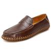 Primavera y Otoño 2024 Nuevo Calzado Tipo Beanie de Talla Grande Transfronterizo Popular Puro Cosido a Mano Perezoso Slip-On Zapatos Casuales de Cuero para Hombre