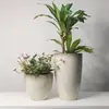 Vasos de Flores Plásticos Altos Personalizados, Vasos Redondos para Árvores, Vasos de Flores Grandes Translúcidos para Varanda, Escritório, Árvore da Felicidade, Ave-do-Paraíso
