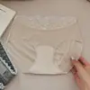 Pantaletas sexys de seda de hielo ultra delgadas sin costuras de alto valor, nuevo modelo 2026, calzones ultra delgados de encaje anti-pellizco de cadera