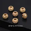 Cuentas huecas de circonita incrustada en oro de 14 quilates, cuentas de barril, accesorios para pulseras, collares, joyería tejida a mano, en stock, venta al por mayor