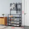 Zapatero y Perchero Multifuncional, Perchero para Ropa, Perchero de Pie, Zapatero Ensamblable de Múltiples Niveles, Estilo Simple y Moderno para Dormitorio