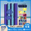 Toalha de Praia de Microfibra de Veludo Dupla Face Transfronteiriça, Toalha de Banho Absorvente de Água e de Secagem Rápida, Tamanho e Padrão com Logotipo Estampado e Bordado Personalizado