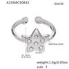 Anillo Geométrico Abierto Ovalado de Circonita Nuevo Transfronterizo de Ensueño Chapado en Oro de 18 Quilates Irregular Elegante Anillo Ins