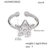 Rueda de la Fortuna Europea y Americana Acero Inoxidable Redondo Hueco Diseño Geométrico Juego de Anillos Nicho Transfronterizo Joyería de Anillos para Mujeres