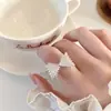 Anillo de Lazo Estilo Dulce y Fresco para Mujer Diseño de Nicho Corea del Sur Ins Tendencia de Alta Gama Tridimensional Versátil Anillo Abierto para Dedo