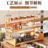 Estante de Té de Escritorio Pequeño Juego de Té Estante de Almacenamiento de Té Estante para Tazas de Té Estante de Exhibición Juego de Té Gabinete de Té Mesa de Té Estante de Té