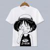 One Piece Luffy Essolon Animación Ropa Circundante Camiseta de Dibujos Animados de Manga Corta para Adolescentes y Estudiantes