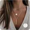 Collar de Moda Transfronterizo Europeo y Americano con Letras de 26 Letras en Capas Sencillo para Mujer, Accesorios de Apilamiento Multicapa de Nicho, Collar Versátil