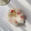 Nuevo estilo coreano de gasa para el intestino grueso, anillo para el cabello con flor, cola de caballo de doble capa, cuerda para la cabeza, accesorio para el cabello con tendón de goma y cabeza esférica para chicas populares.