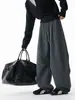Nanxia Disguise 2025 Outono Novo Estilo Hong Kong Retrô Soltos de Perna Reta Casuais Calças Masculinas Cintura Elástica Calças de Moletom de Algodão Masculino