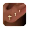 Superventas Transfronterizos Europeos y Americanos, Pendientes Mini Estrella de Mar Pétalo Chapados en Oro de 14K de Latón para Mujer, Pendientes de Estilo de Lujo Ligero de Nicho