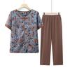 Roupa de Verão para Mulheres de Meia-Idade e Idosas, Camiseta de Verão Estilo Novo com Manga Curta para Avós, Roupas Estilosas de Caimento Solto para Senhoras Idosas