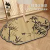 Nueva Alfombrilla Absorbente para Suelo de Baño Estilo Chino Barro de Diatomeas Estilo Nacional Bambú Alfombrilla para Entrada Puerta de Baño Antideslizante Secado Rápido Alfombrilla para Pies