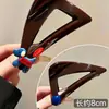 Pinza Triangular para el Cabello Color Marrón Chocolate para Mujer, Pinza de Tiburón Cachorro Azul, Pinza para Moño de Cabello Nuevo Estilo 2026, Accesorio para el Cabello de Alta Gama