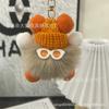 Lindo colgante de peluche con forma de bola de carbón de imitación de piel de conejo rex, joyería creativa, muñeco de dibujos animados, llavero para coche